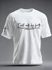 Men's Walking by Faith Tripping Constantly Cross Short Sleeve T-shirt