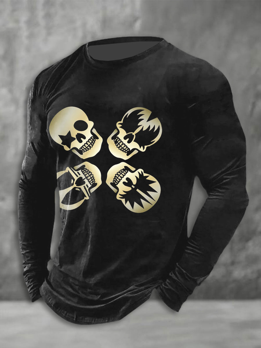 Mne's Rock Band Print Casual T-shirt