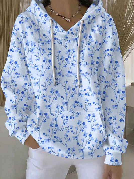 Women's Plants Flowers Print Casual Hoodie