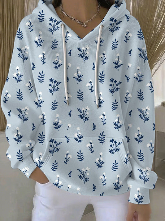 Women's Plants Flowers Print Casual Hoodie