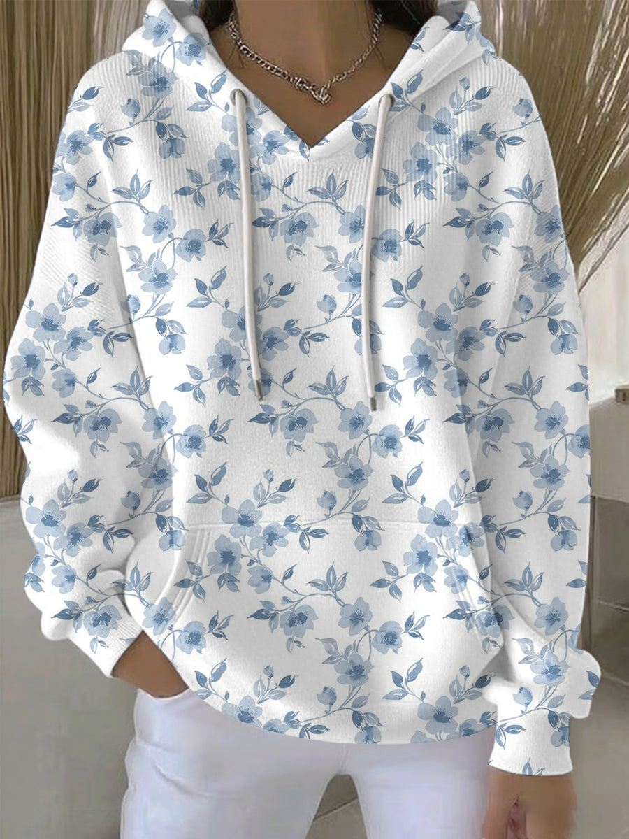 Women's Plants Flowers Print Casual Hoodie