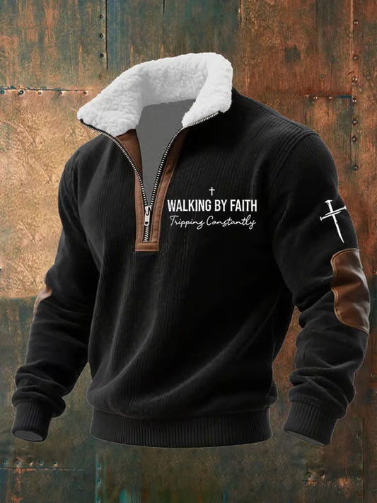 Men's Walking by Faith Tripping Constantly Zip-up Hoodie