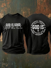 Men's God Is Good All The Time Casual Long Sleeve T-shirt