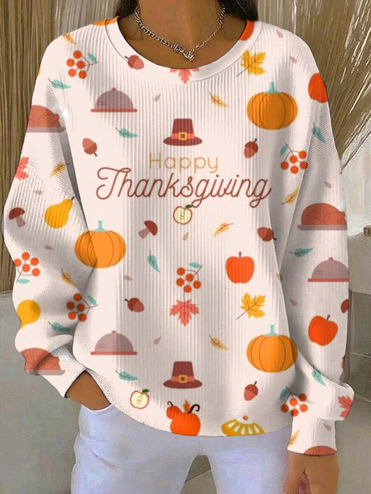 Women's Thanksgiving Print Casual Sweatshirt