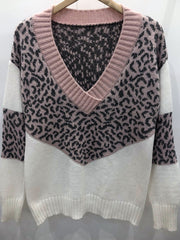 Women's Casual Leopard  Knitted Sweater