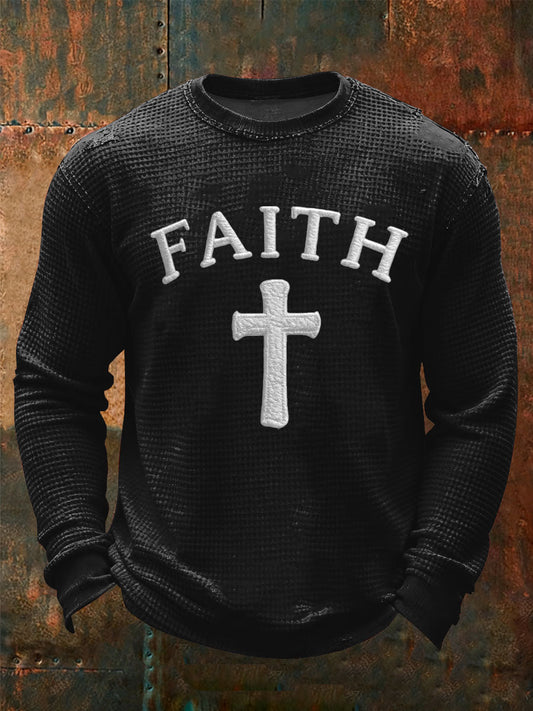 Men's Faith Printed Waffle Long Sleeve T-Shirt