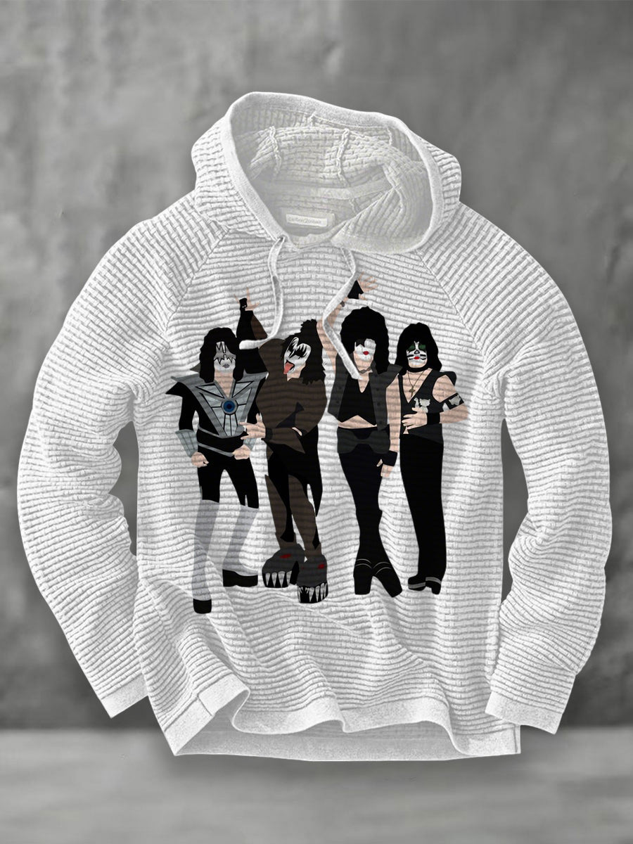 Men's Rock Band Printed Hoodie