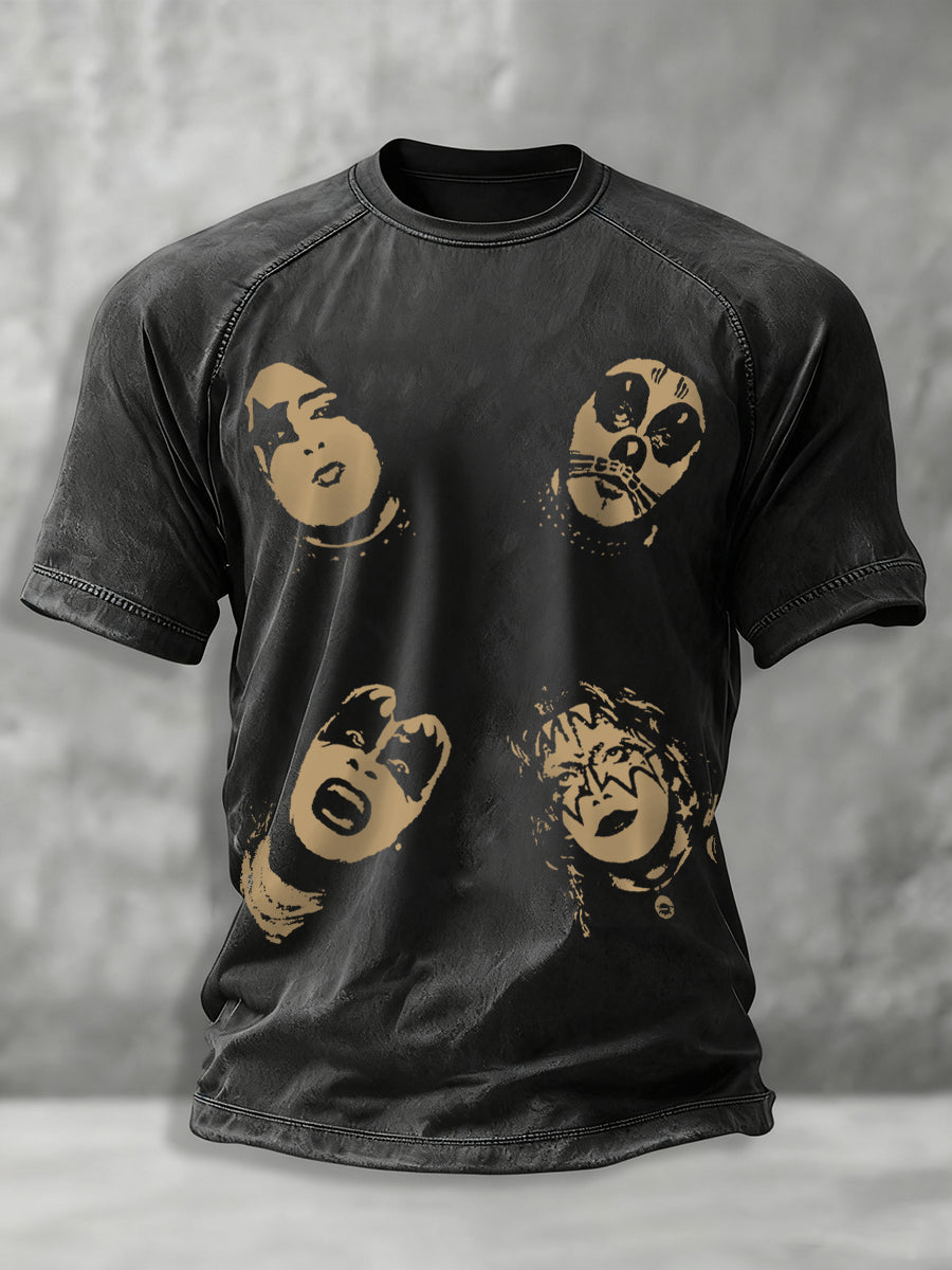 Men's Rock Band Printed T-shirt