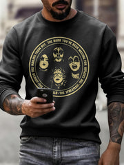 Men's Rock Band Printed Crew Neck Sweatshirt