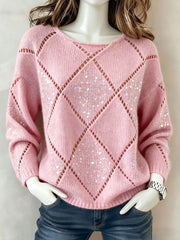 Women's Autumn Winter Geometric Sequin Sweaters