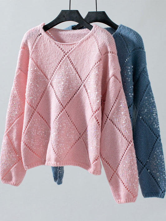 Women's Autumn Winter Geometric Sequin Sweaters