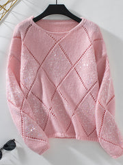 Women's Autumn Winter Geometric Sequin Sweaters