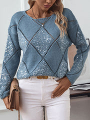 Women's Autumn Winter Geometric Sequin Sweaters