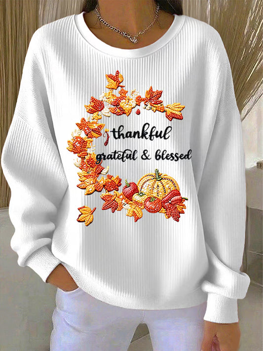 Women's Thanksgiving Print Casual Sweatshirt