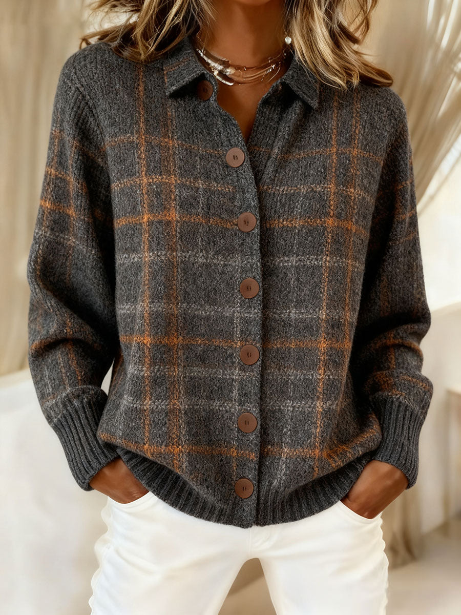 Women's Autumn Winter Style Plaid Art Printed Tops