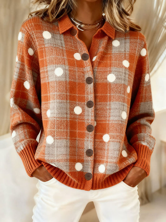 Women's Autumn Winter Style Plaid Art Printed Tops