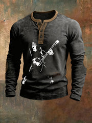Men's Rock Band Printed Top