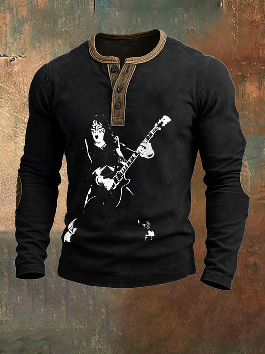 Men's Rock Band Printed Top