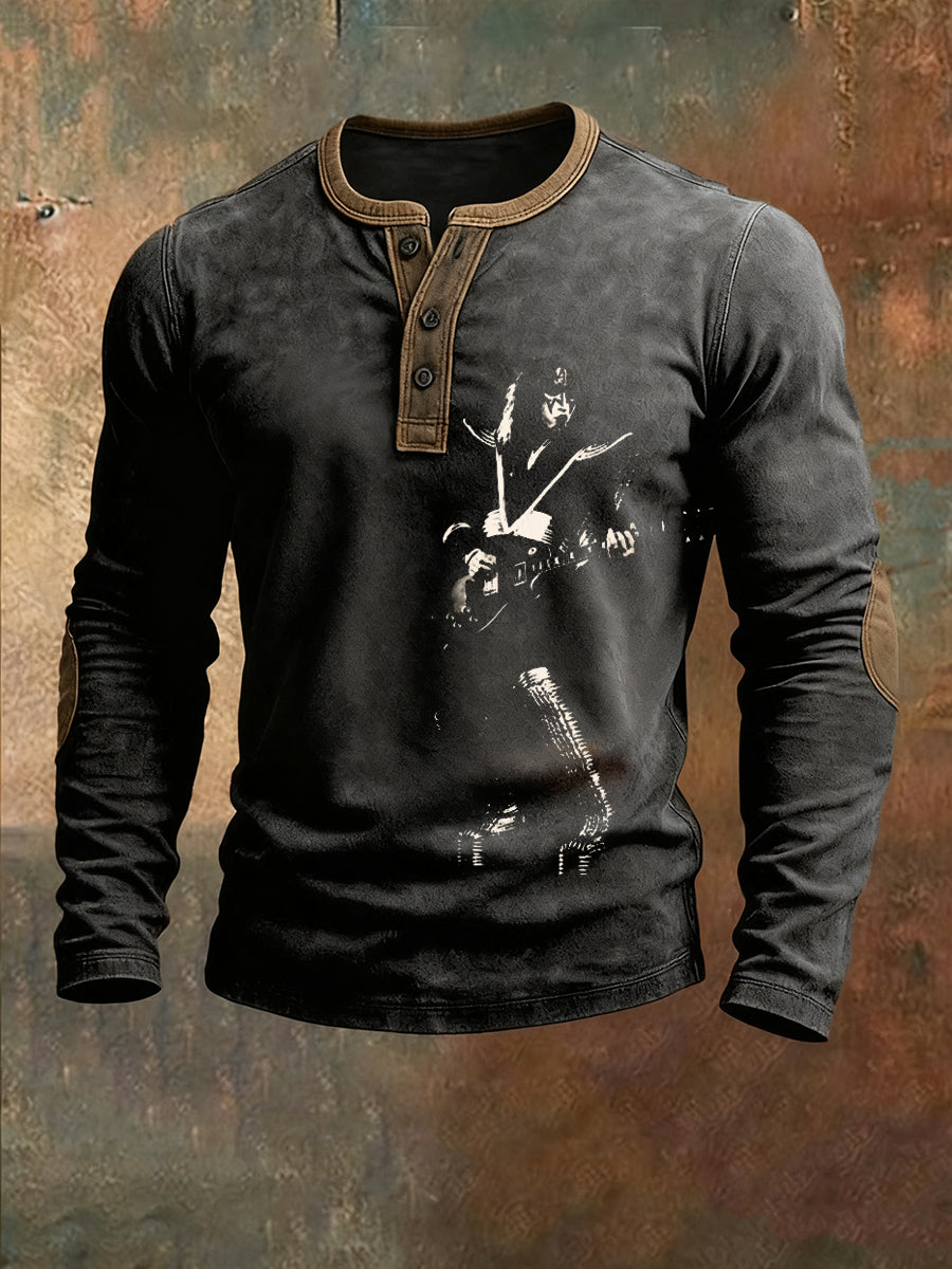 Men's Rock Band Printed Top