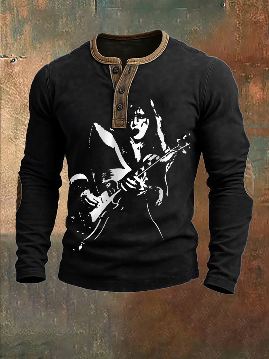 Men's Rock Band Printed Top