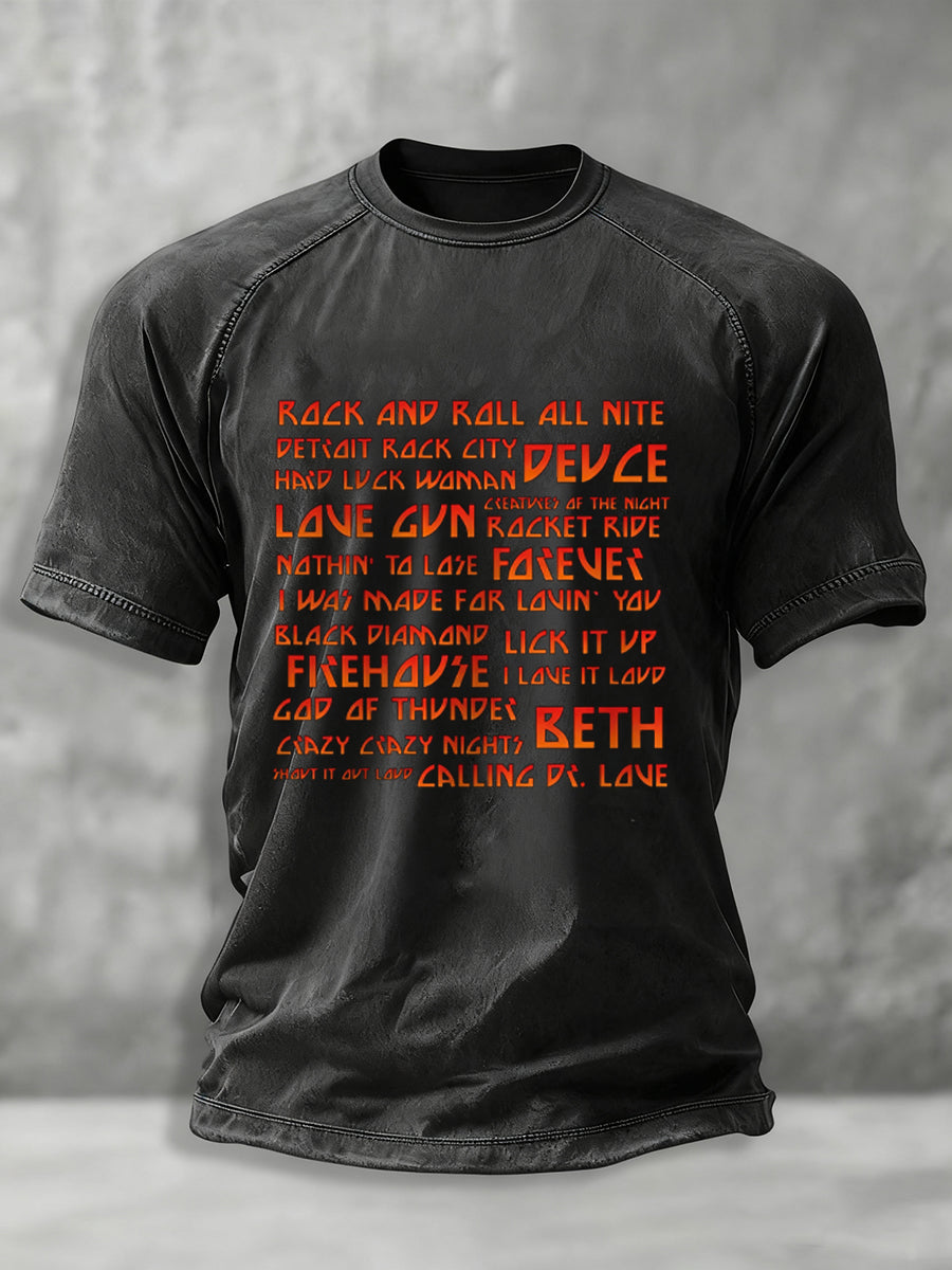 Men's Rock Band Printed T-shirt