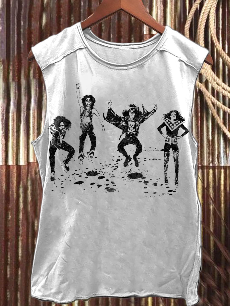 Men's Rock Band Printed Racket Vest
