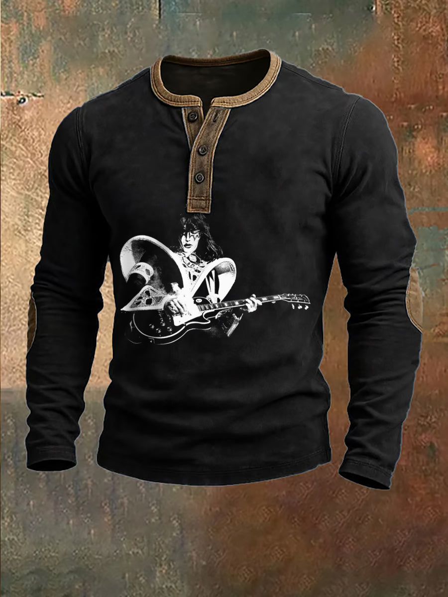 Men's Rock Band Printed Top