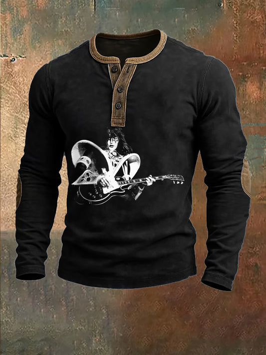 Men's Rock Band Printed Top