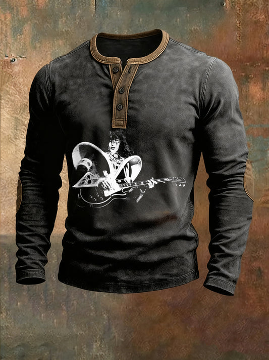 Men's Rock Band Printed Top