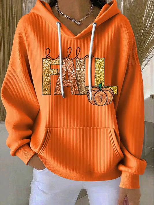 Women's Thanksgiving Print Casual Hoodie