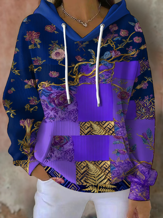 Women's Bohemian floral print Hoodie