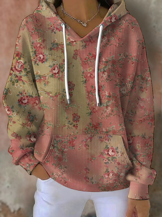 Women's Bohemian floral print Hoodie
