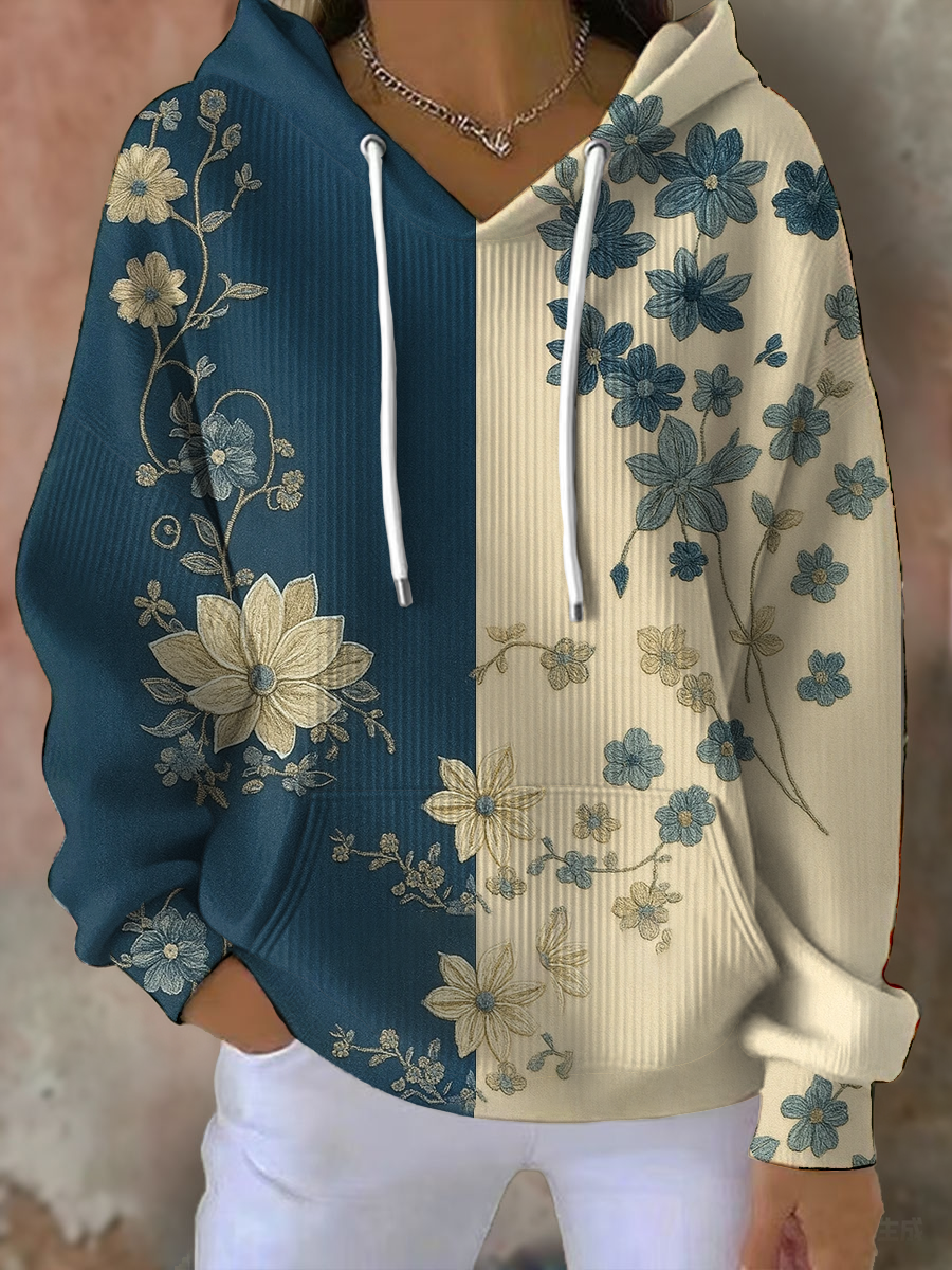 Women's Bohemian floral print Hoodie