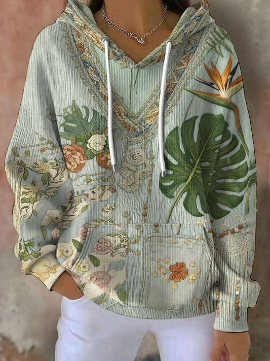 Women's Bohemian floral print Hoodie
