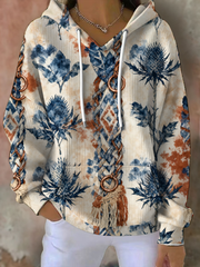 Women's Bohemian floral print Hoodie