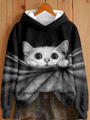 Women's Fun Cat Print Hoodies