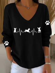 Women's Chihuahuas Print Casual Top
