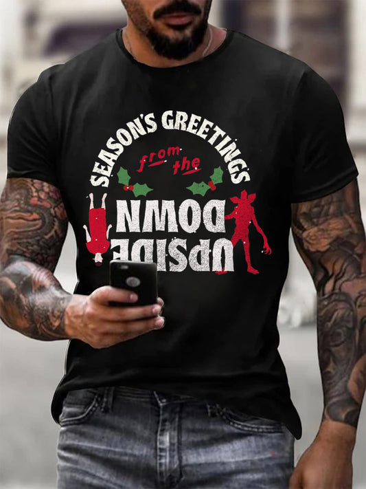 Men's TV show Inspired Stranger Christmas T-shirt