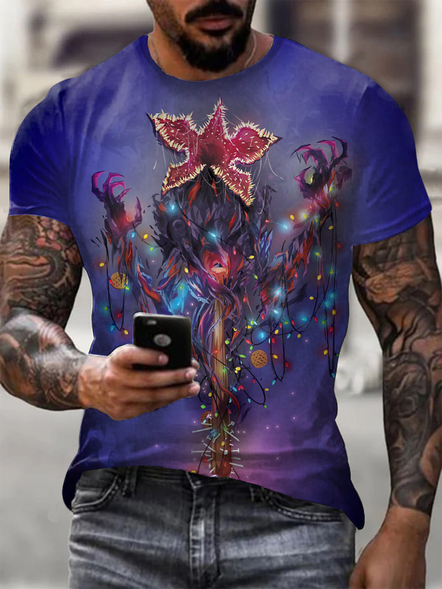 Men's TV show Inspired Stranger Christmas T-shirt