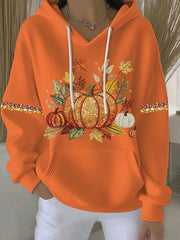 Women's Thanksgiving Print Casual Hoodie