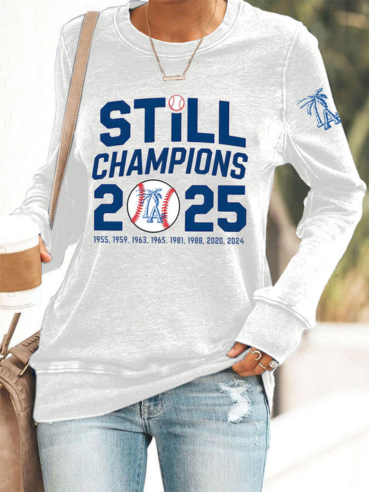 Women's Baseball World Series Champions 2025 Print Casual Sweatshirt