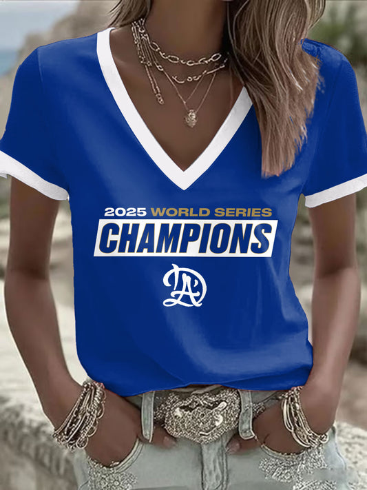 Women's Baseball Lover Champion Printed T-shirt