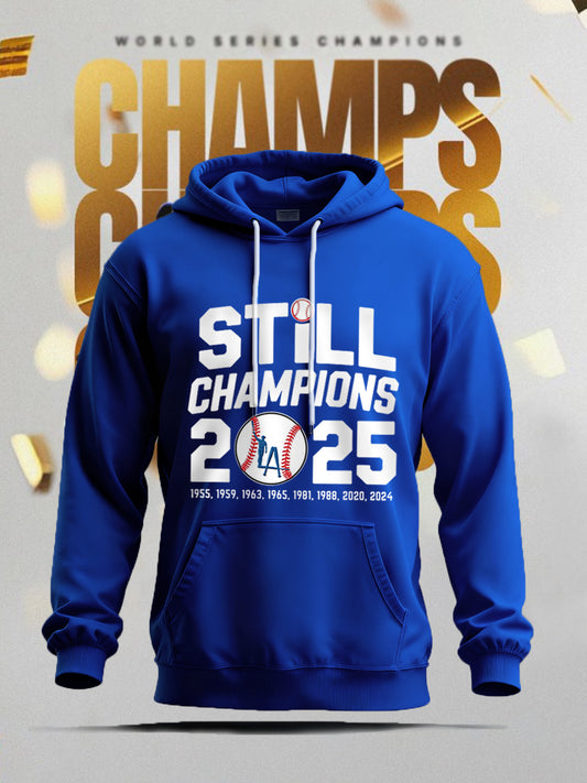 Men's Baseball World Series Still Champions 2025 Print Casual Hoodie
