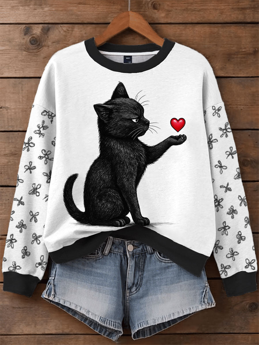Women's black cat sweatshirts