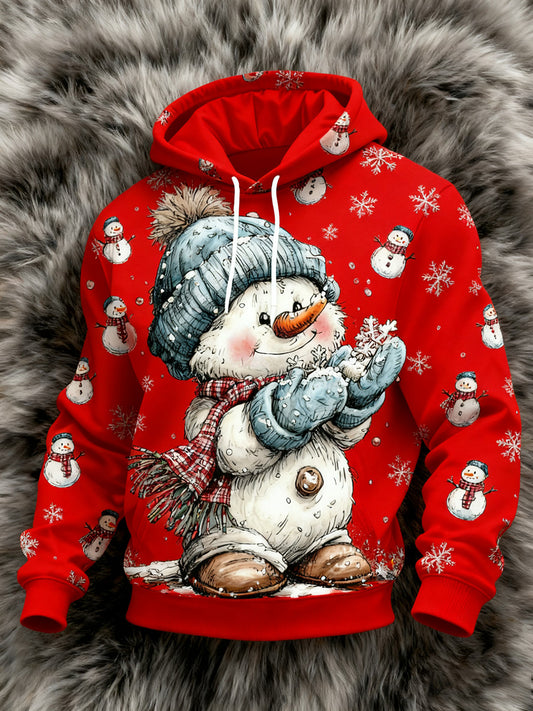 Men's Retro Christmas Printed Hoodie