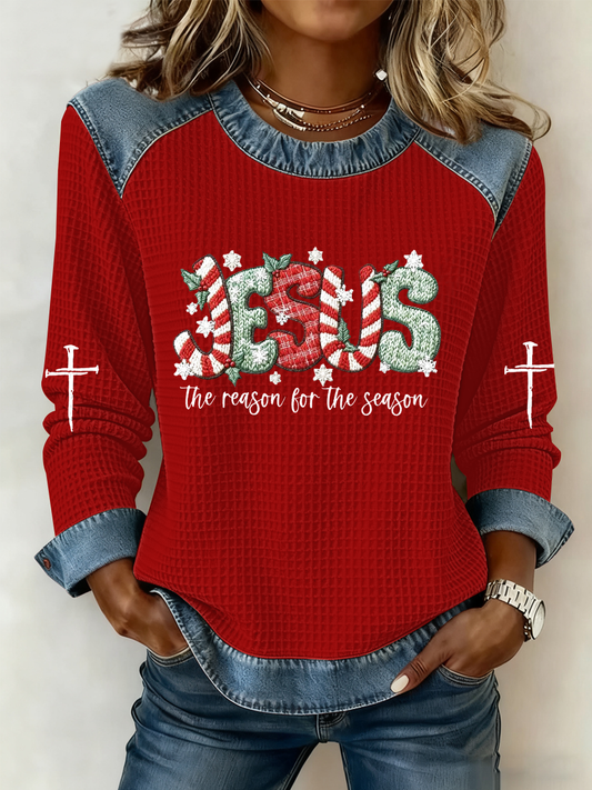 Women’s Jesus The Reason For The Season Printed Top