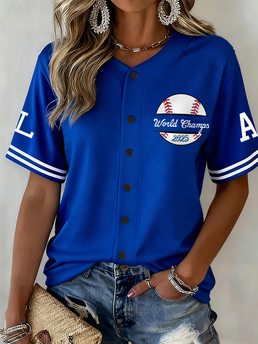 Unisex Baseball World Series Champions 2025 Print Casual Shirt