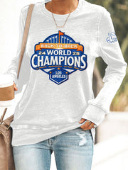 Women's Baseball Champions 2025 Print Casual Sweatshirt
