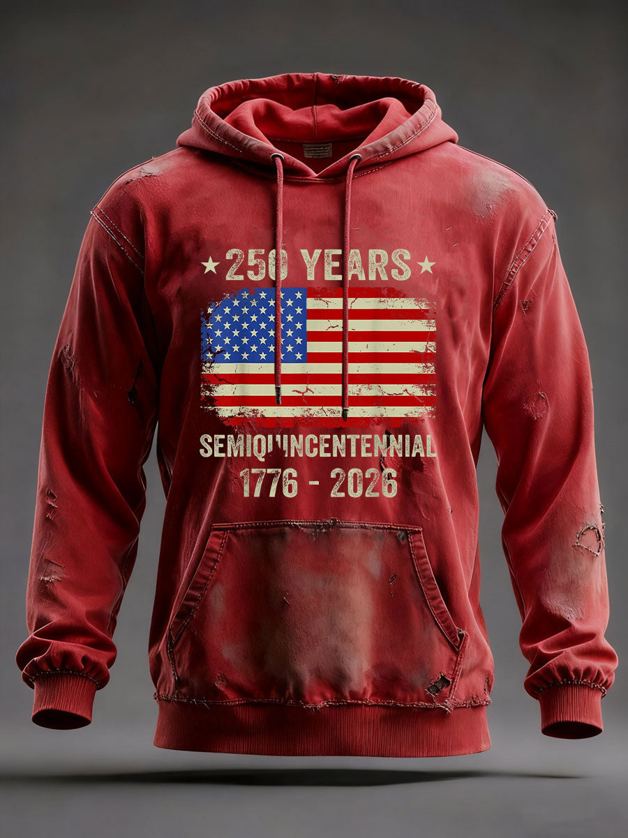 Men's United States 250 Years Printed Casual Hoodie