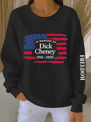 Women's Freedom Dick Cheney: Lead, Fallow Or Get Out Of The Way Ribbed Round-Neck Sweatshirt